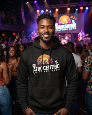 Afrocentric Mens Black Hoodie